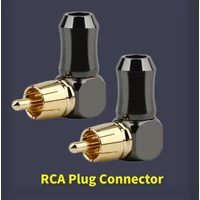 RCA Connector Male L Type 90 Degree Right Angle Elbow Audio Plug Speaker Terminal For Soldering Video Cable Consumer Electronics