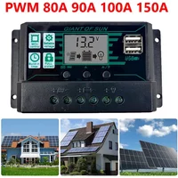 80A 100A 150A Solar Charge Controller 12V 24V Solar Panel PV Controller for Lifepo4 Lithium GEL Lead Acid Battery 24h Shipping