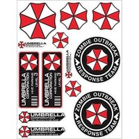 AliExpress NONE For A4 Umbrella Corporation Set Zombie Sticker Decal Pegatinas Raccoon City Car Truck Bumper Bike Helmet Notebook