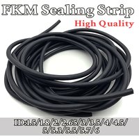 Black FKM Solid Fluororubber Sealing Strip with a Diameter of 1.5mm-6mm, Specially Designed for High-temperature Sealing.