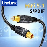 Unnlink 5.1 Digital Optical Audio Cable S/PDIF Fiber Optic Cord for TV, PS4, Xbox, Blu-Ray Player to Soundbar, Stereo Systems