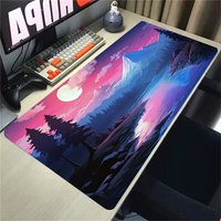 Laptop Gamer Mousepad landscape mountain sunset cartoon Mouse Pad Large Rug Locking Edge Keyboard 700x300 Desk Mat for CSGO LOL