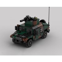 591-piece MOC Military Series M1167 Hummer Trailer Model DIY Assembly Building Block Toy Holiday and Birthday Gift