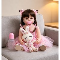 Reborn Dolls 22 Inch Reborn Dolls Girls Handmade Realistic Full Body Silicone Vinyl with Clothes Accessories