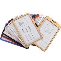 Card Holder Neck Strap with Lanyard Badge Holder Work ID Card Bus Business ID Holders Aluminum Alloy Card Holder Office Supplies