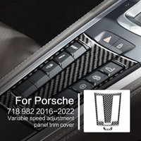 For Porsche 718 982 16-22 Carbon Fiber Variable Speed Adjustment Panel Trim Cover Car Interiors Accessories Decoration Sticker