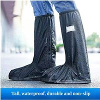 AliExpress NONE Unisex Reusable Rain Boot Shoe Cover Black Waterproof High Top Shoes Dust Covers for Motorcycle Bike Rain Cover Men Women