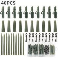 40pcs European Carp Fishing Rig Kit Anti Tangle Sleeves Swivels Carp Rigs Accessories for Euro Carp Fishing
