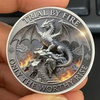 Western dragon europe souvenir coin trial by fire collection gift home decor