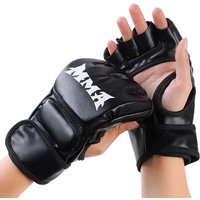 Half Finger Professional Boxing Training Gloves Leather Cushion Adult Sanda Ufc Sparring Knuckl