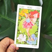 78 Pcs Delicate, Lovely Tarot Cards Printed on 350GSM Double-embossed Cardstock 12*7cm The Spirit of Flowers Tarot Deck