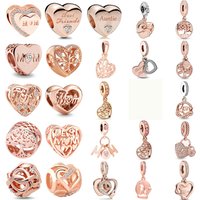Hot-selling New 925 Silver Rose Gold Family Tree Charm Fitting Bead Suitable For Original Bracelet DIY Women's Exquisite Jewelry