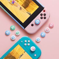4pcs Soft Silicone Cute Cat Thumb Stick Grips Cap For Switch Oled Joy Con Controller NS Lite Joystick Cover Protector