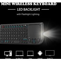 2.4G Wireless Keyboard With 7-color Backlight Touchpad Mouse And Flashligt- Portable Applicable- Perfect For PC Smart TV Box