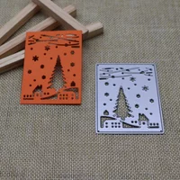Christmas Metal Cutting Dies House Tree Snowflake Frame Mold Diy Scrapbooking Knife Mould Blade Punch Stencils Paper Card Crafts
