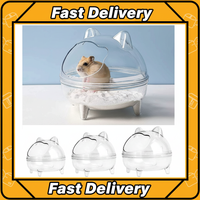 S/M/L Transparent Hamster Sand Bath Mouse Box Plastic Small Bathtub Suitable for Hamsters Hamster Bathroom Mouse Box