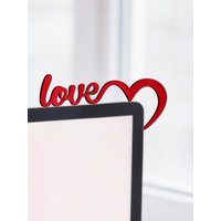 Love Heart Monitor Decor Red Wooden Desktop Ornaments Valentine's Day Office Home Screen Decoration Romantic Party Supplies Gift