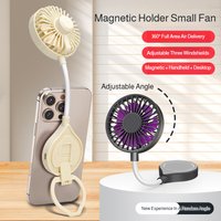 SD80 AllDirection Flexible Magnetic Phone Stand Fan Foldable USB Charging Portable Cooling For Travelers Indoor Outdoor