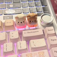 Cute Little Bear Keycap Personalized Resin Customization Handmade Mechanical Keyboard Keycaps for MX Switch Girlfriend's Gift