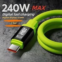 240W 0.3m 1m 1.5m 2m USB C to C Quick Charge Cable 6A High Power Charger Cord for Samsung Xiaomi iPhone Huawei Type C Charging