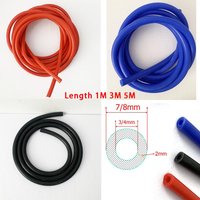 Universal Auto Car Vacuum Silicone Hose Racing Line Pipe Tube Bule Black Red Inner Diameter 3/4mm Thick 4mm Length 1M 3M 5M
