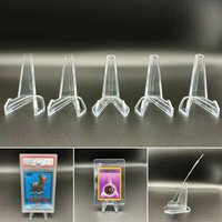 Acrylic Coin Display Stand 10Pcs Clear Holders Small Easel Rack Trading Card Toploaders Holder Clear Support For Kpop Idol Card