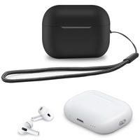 Schutzhülle für AirPods Pro 2, verdicktes Silikonmaterial, wird mit einfarbigem Lanyard für AirPods Pro der 2. Generation geliefert