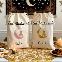 personalized name eid mubarak cotton gift bag for kids boys girls family friends Muslim Islamic eid al Fitr Home decoration
