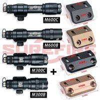 SUREFIR M300 M600 with Offset MountFlashlight Keymod MLOK Rail Light Side Metal Base M300B M300C M600B M600C Bracket Aluminum