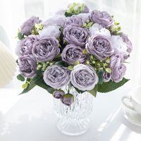 Artificial Flowers Silk Rose Outdoor UV Protection Wedding Party Bridal Bouquets Home Garden Room Yard Decor Cheap Diy Gifts Box