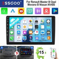 ESSGOO Für Renault Master III Opel Movano B Nissan NV400 2019-2023 Android 15 Wireless Carplay Android Auto GPS Navigation 10 Zoll IPS Touchscreen Autoradio Radio Bluetooth WIFI Lenkradsteuerung RDS
