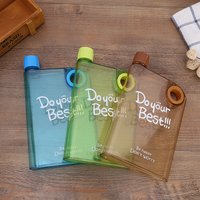 1PC 380MLPlastic transparent creative water bottle, buckle carrying cup, compact and easy to carry