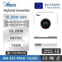 Anern 10.2KW Hybrid Solar Inverter 48V Build-in MPPT 160A 220V Solar Charge Controller Dual PV Input Off-Grid Solar Inverter