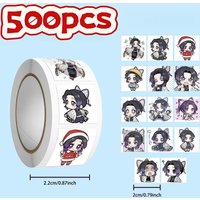 500Pcs Demon Slayer Shinobu Kocho Chibi Sticker Roll, Cute Multi-Expression Anime Character Decals for DIY, Journal & Gift Decor