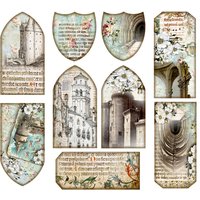 1Pack Retro Vintage Medieval Monument Sticker DIY Craft Scrapbooking Album Junk Journal Decorative Stickers