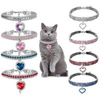 Pet Necklace Love Water Drop Water Diamond Cat Collar Dog Neck Jewelry Exquisite Cute Cat Gem Alloy Puppy Kitten Pet Supplies