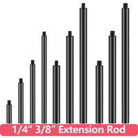 Aluminum Alloy Extension Rod Male Female Threads, Multi-Size Support Pole for Camera Lighting Equipment Mount 1/4 "-20 & 3/8"-16