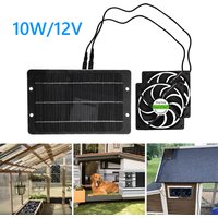 10W 12V Solar Attic Fan Kit Solar Panel Kits Solar Panel & 4.7inch Exhaust Fan for Roof Vent for Chicken Coop Shed Pet House Fan