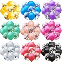 12inch 10pcs Mix Blue Rose Gold Confetti Latex Balloon colorful Wedding Birthday Party Decoration Clear Balloons