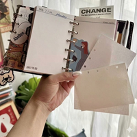 2026 Leather Notebook A7 Binder Double Ring Loose Leaf Vintage Pendant Charm Pocket Organizer Craft Diary Mini Journal