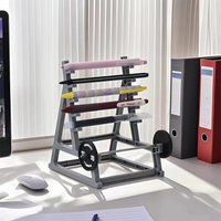 Interesting Barbell Pen Holder, Creative Desktop Organizer for Fitness Enthusiasts, Durable Plastic Pen Stand Suitable for Office, Home, and School