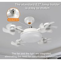 E27 2 In 1 Drone Design Fan Light Bulb 3/4 Blades With Remote Control Ceiling Fan Lamp AC 85-265V For Home Bedroom Restaurant