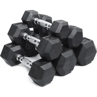 Gym Equipment Rubber Hex Dumbells Weights Set 20kg 50kg Hex Rubber Dumbbellspromote sales