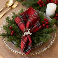 Christmas Placemats - Set of 4 Xmas Buffalo Check Table Mat Pure Cotton Reusable Napkins Coffee Dining Kitchen Table Decorations
