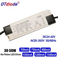 110V 220V 30W 36W 40W 50W LED Driver DC24-42V 700mA 750mA 900mA 1050mA 1200mA 1500mA Flicker Free Power Supply External Lighting