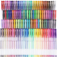 100 Colors Art Supplies Gel Pens for Adult Coloring Set Drawing Scrapbooks Glitter Neon Pastel Metallic Fine Tips Ballpoint pen