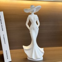 Urban Female Statue, Character Art Decoration, Living Room and Study Character Statue Decoration, Fishtail Skirt Decoration