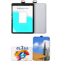 30 Pack Genuine Leather ID Badge Holders Clear Sublimation Blank Waterproof Name Tag Card Carriers for Badges image 4