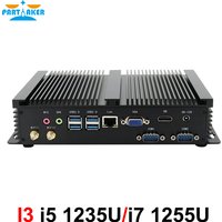 Partaker Fanless Industrial Mini PC Intel Core i7 1260P i5 1235U 2*DDR4 Msata+M.2 PCIE Mini PC Windows 11 HTPC Nuc VGA HDMI
