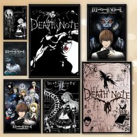 Anime Death Note Poster HD Art Sticky Wall Room Decor Home Waterproof Home Living Bar Aesthetic Decoration